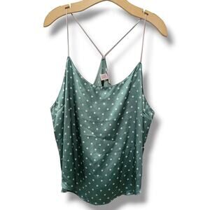 VS Victoria's Secret Women's Jade Green dotted sleeveless raceback satin Cami